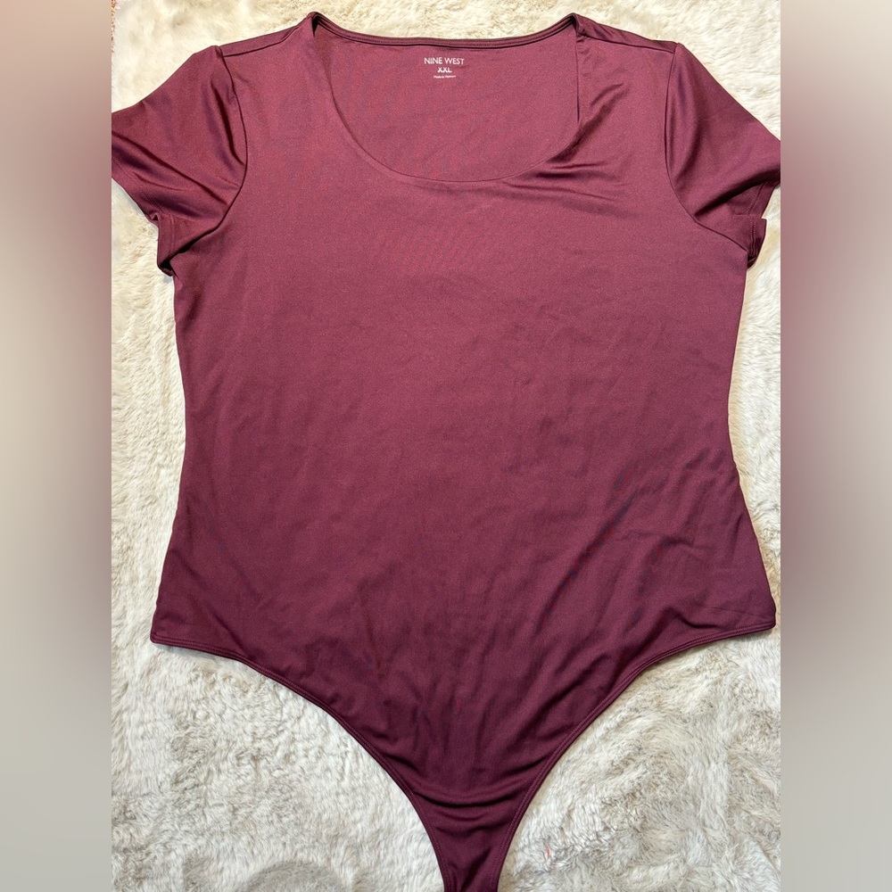 Nine West Deep Burgundy Bodysuit